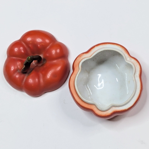 Antique 1910s Royal Bayreuth Porcelain Tomato/Pepper Trinket Box Collectible Red - Picture 10 of 10